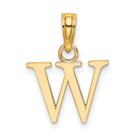14K Polished Block Letter W Initial Pendant-K6423W