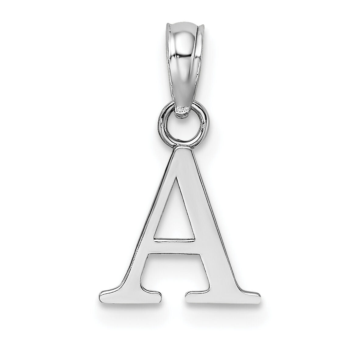 14KW Polished Block Letter A Initial Pendant-K6423WA
