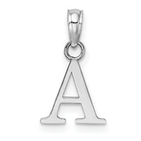 14KW Polished Block Letter A Initial Pendant-K6423WA