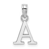 14KW Polished Block Letter A Initial Pendant-K6423WA