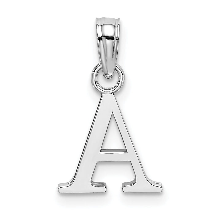 14KW Polished Block Letter A Initial Pendant-K6423WA