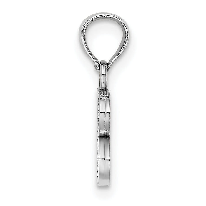 14KW Polished Block Letter B Initial Pendant-K6423WB