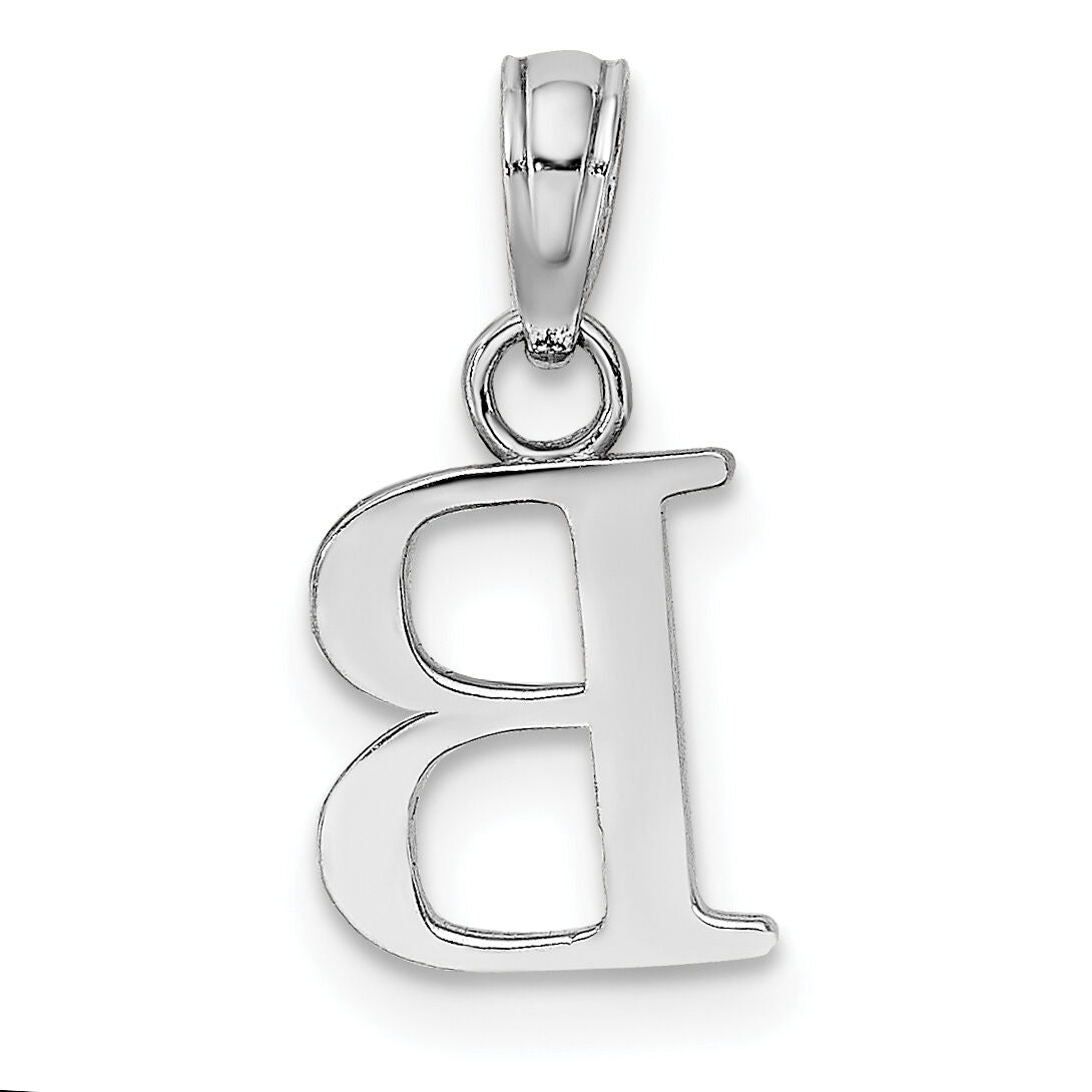 14KW Polished Block Letter B Initial Pendant-K6423WB