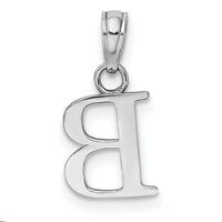 14KW Polished Block Letter B Initial Pendant-K6423WB