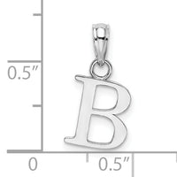 14KW Polished Block Letter B Initial Pendant-K6423WB