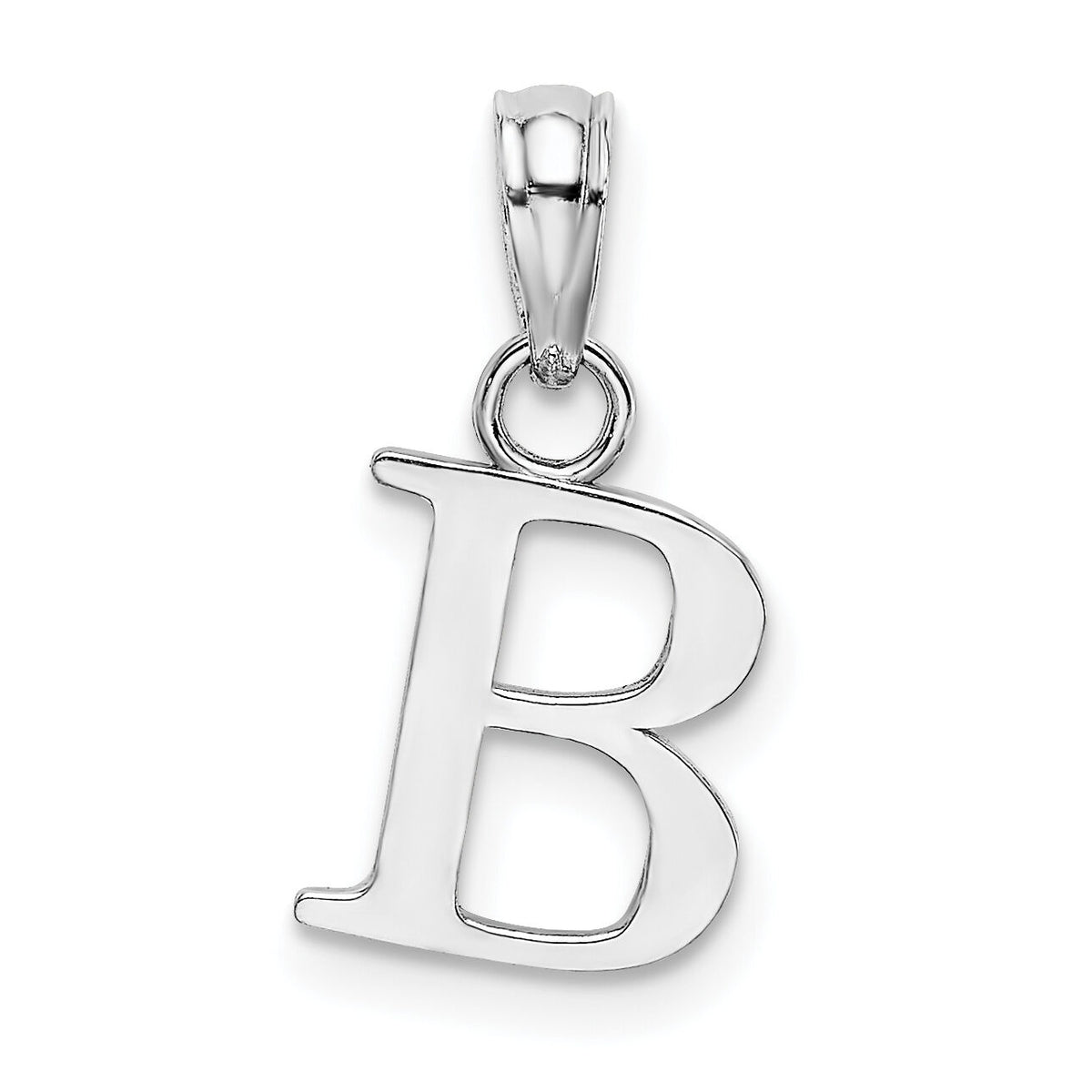 14KW Polished Block Letter B Initial Pendant-K6423WB