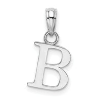 14KW Polished Block Letter B Initial Pendant-K6423WB
