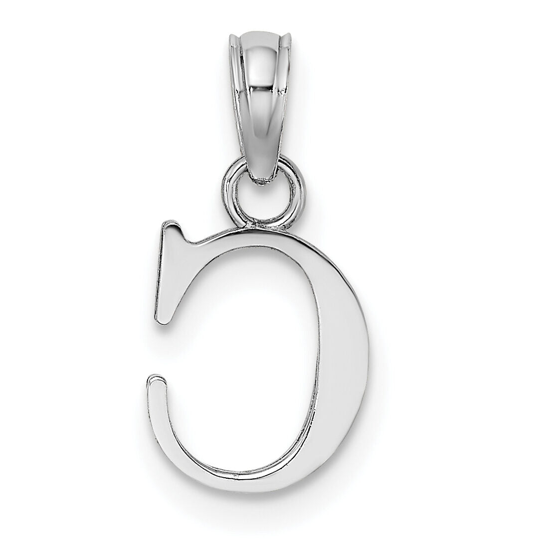 14KW Polished Block Letter C Initial Pendant-K6423WC