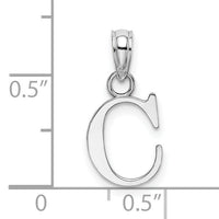 14KW Polished Block Letter C Initial Pendant-K6423WC