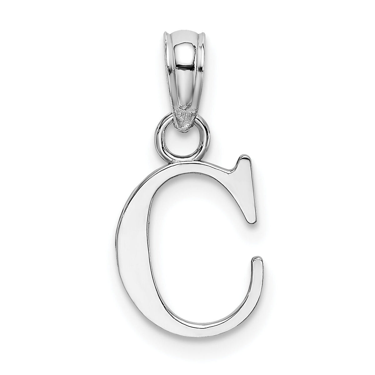 14KW Polished Block Letter C Initial Pendant-K6423WC
