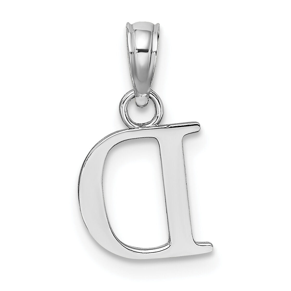 14KW Polished Block Letter D Initial Pendant-K6423WD