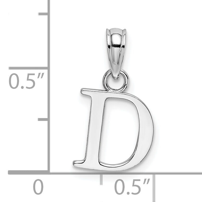 14KW Polished Block Letter D Initial Pendant-K6423WD