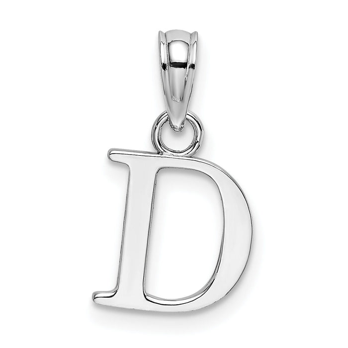 14KW Polished Block Letter D Initial Pendant-K6423WD