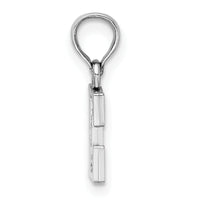 14K White Gold Polished Block Letter E Initial Pendant-K6423WE