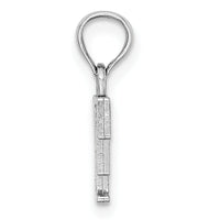 14K White Gold Polished Block Letter F Initial Pendant-K6423WF