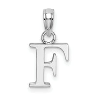 14K White Gold Polished Block Letter F Initial Pendant-K6423WF