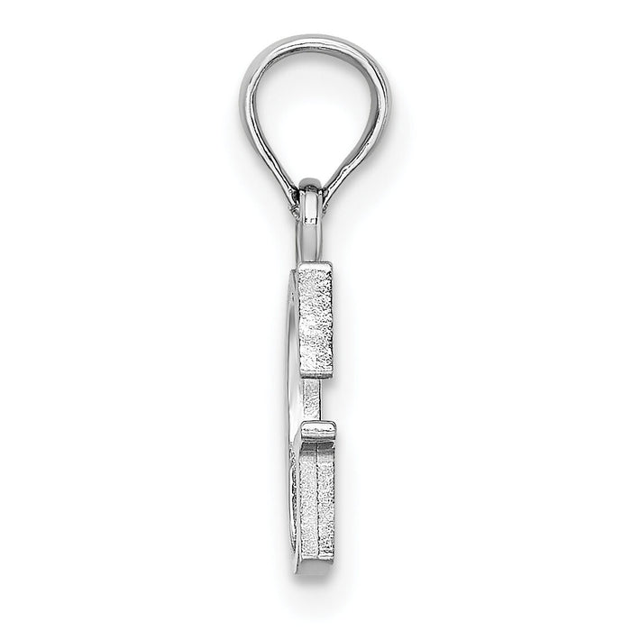 14K White Gold Polished Block Letter G Initial Pendant-K6423WG