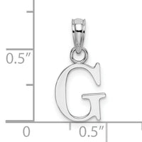 14K White Gold Polished Block Letter G Initial Pendant-K6423WG