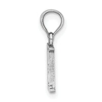 14K White Gold Polished Block Letter H Initial Pendant-K6423WH