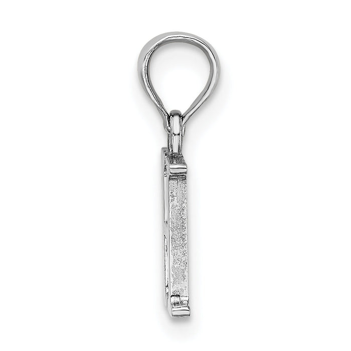 14K White Gold Polished Block Letter H Initial Pendant-K6423WH