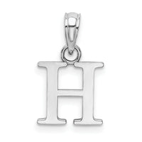 14K White Gold Polished Block Letter H Initial Pendant-K6423WH