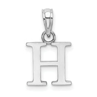 14K White Gold Polished Block Letter H Initial Pendant-K6423WH