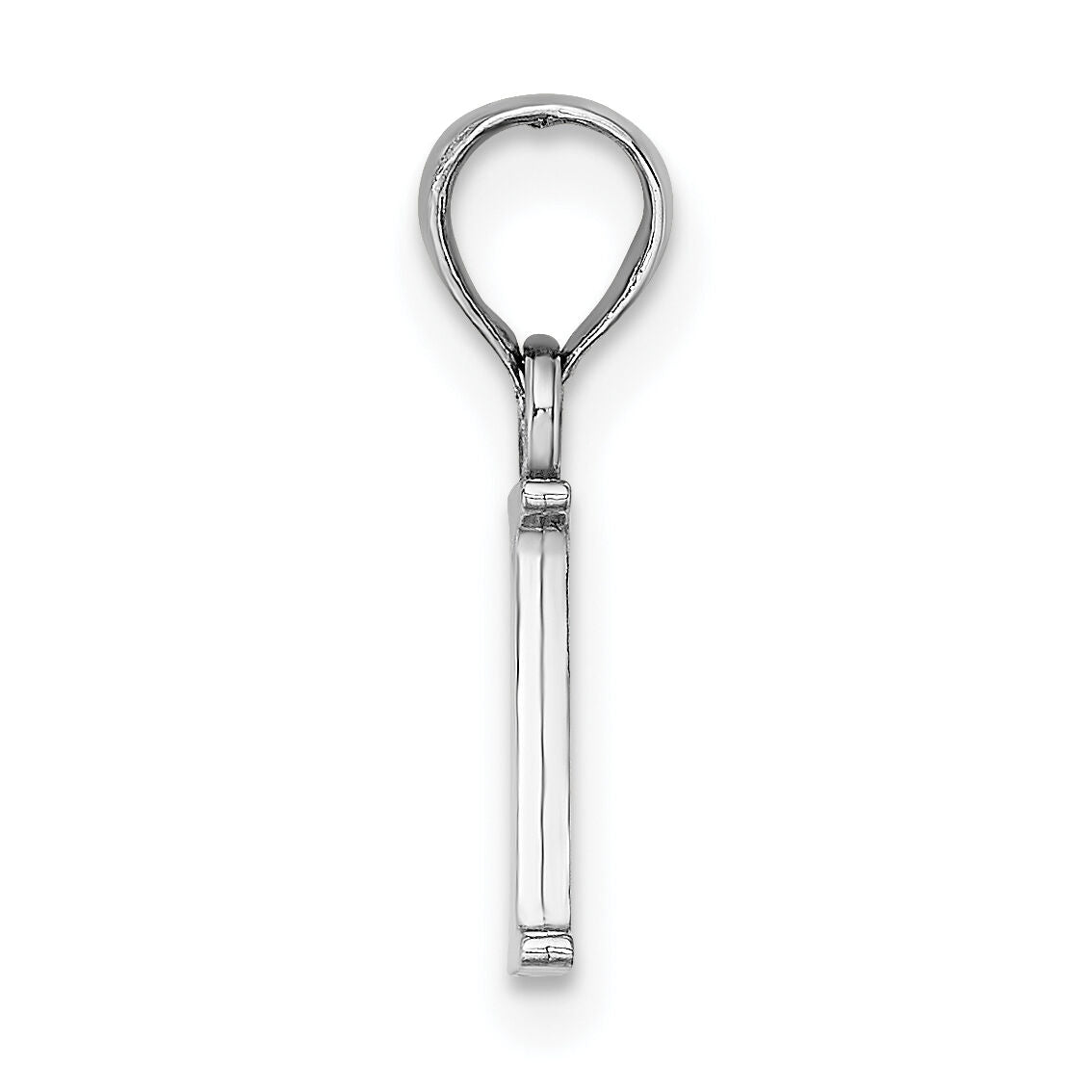 14K White Gold Polished Block Letter I Initial Pendant-K6423WI