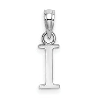 14K White Gold Polished Block Letter I Initial Pendant-K6423WI