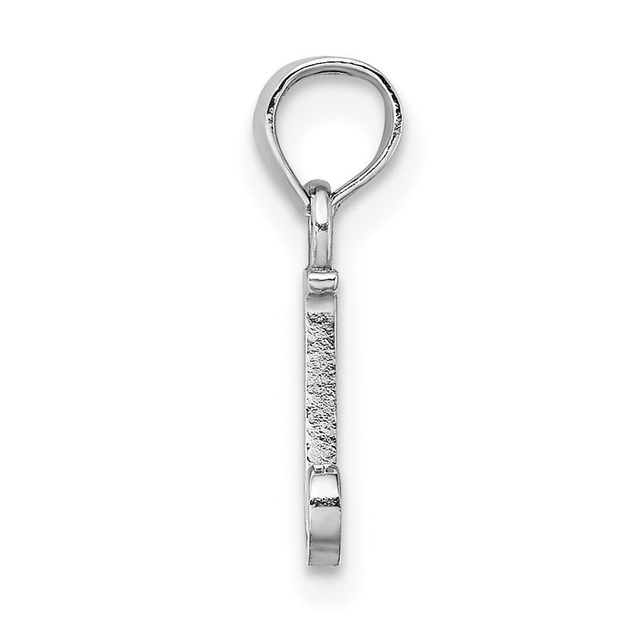 14K White Gold Polished Block Letter J Initial Pendant-K6423WJ