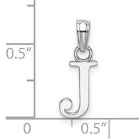14K White Gold Polished Block Letter J Initial Pendant-K6423WJ