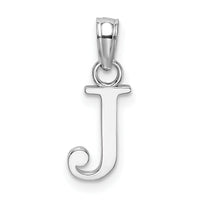 14K White Gold Polished Block Letter J Initial Pendant-K6423WJ