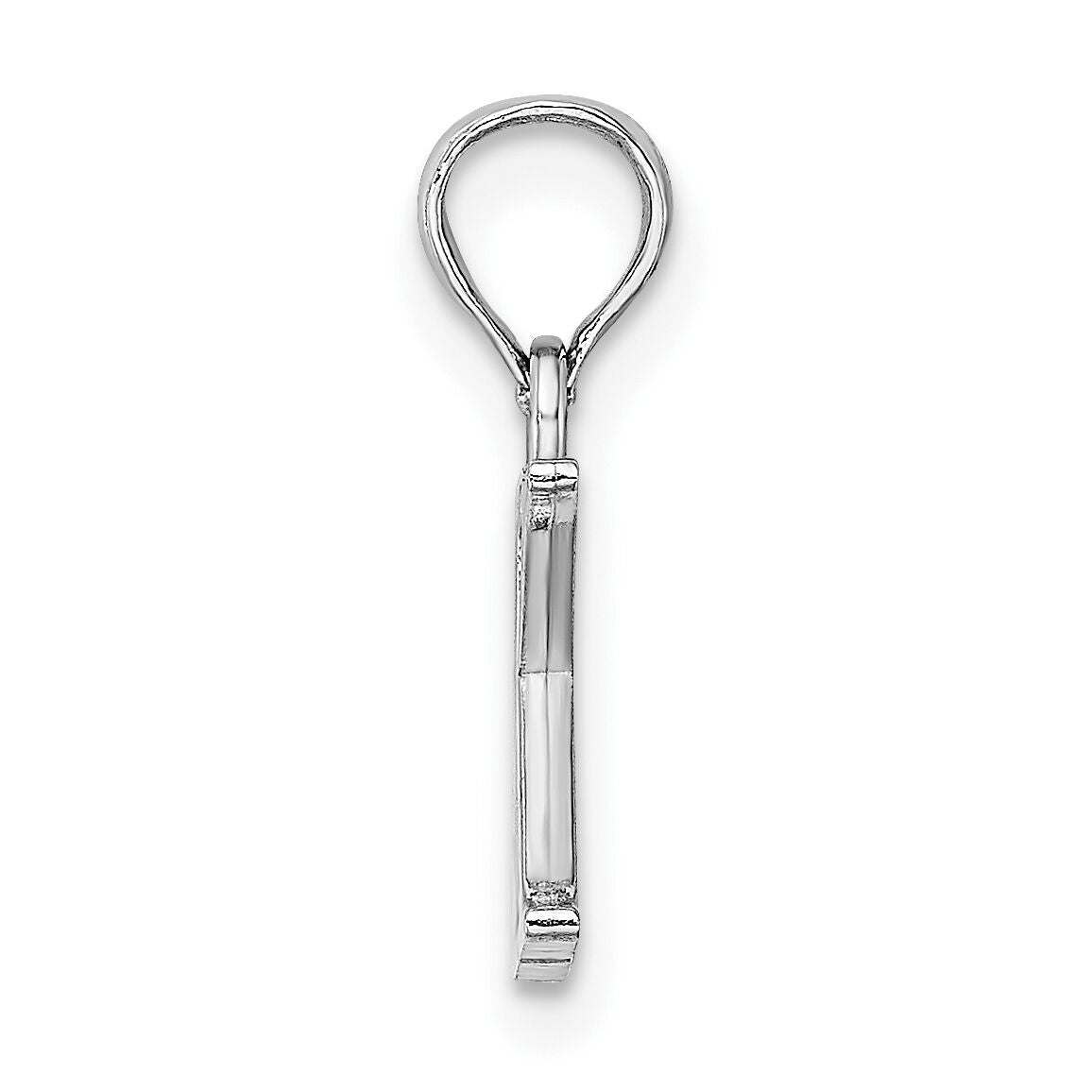 14K White Gold Polished Block Letter K Initial Pendant-K6423WK