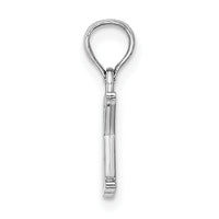 14K White Gold Polished Block Letter K Initial Pendant-K6423WK
