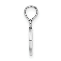 14K White Gold Polished Block Letter O Initial Pendant-K6423WO