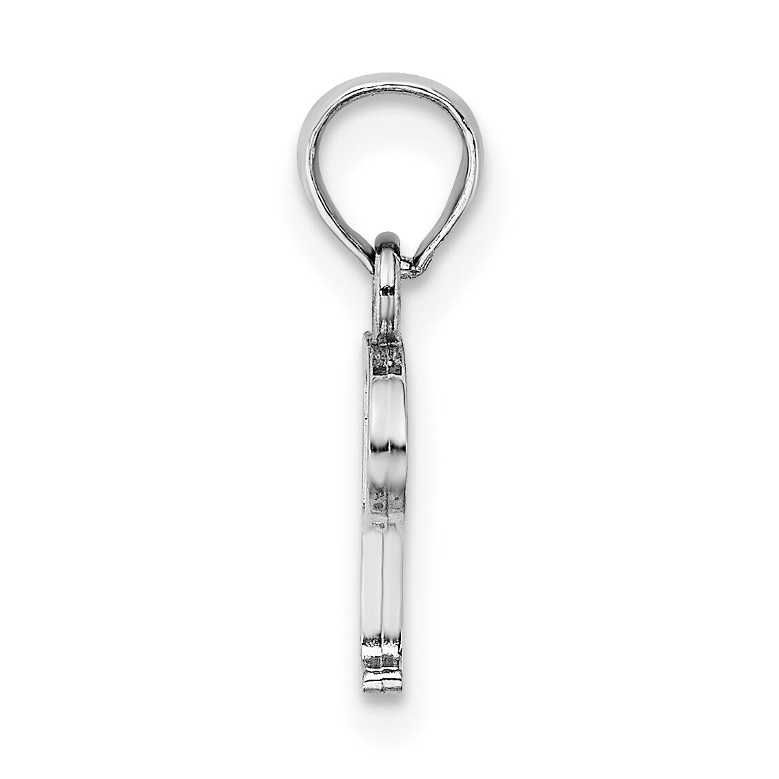14K White Gold Polished Block Letter P Initial Pendant-K6423WP