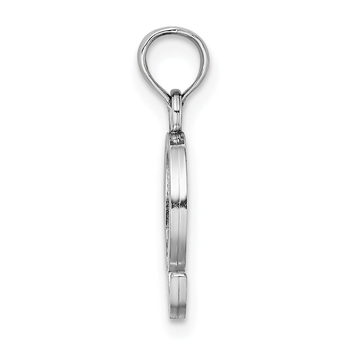 14K White Gold Polished Block Letter Q Initial Pendant-K6423WQ