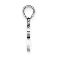 14K White Gold Polished Block Letter R Initial Pendant-K6423WR