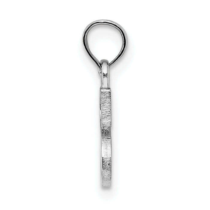 14K White Gold Polished Block Letter S Initial Pendant-K6423WS
