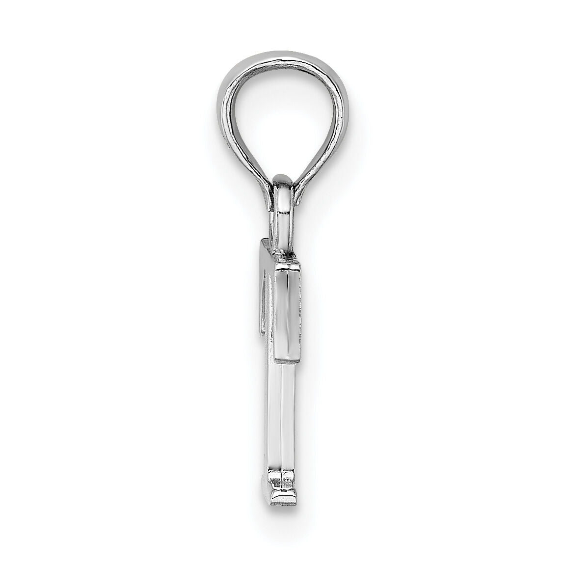 14K White Gold Polished Block Letter T Initial Pendant-K6423WT