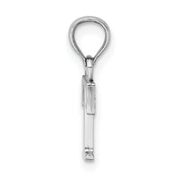 14K White Gold Polished Block Letter T Initial Pendant-K6423WT