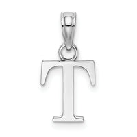 14K White Gold Polished Block Letter T Initial Pendant-K6423WT