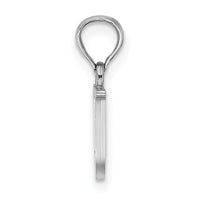 14K White Gold Polished Block Letter U Initial Pendant-K6423WU
