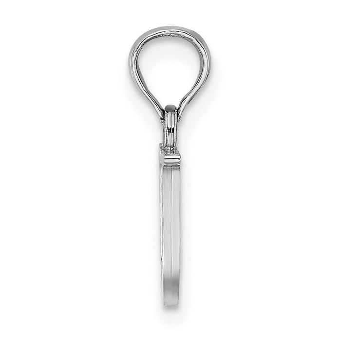 14K White Gold Polished Block Letter U Initial Pendant-K6423WU
