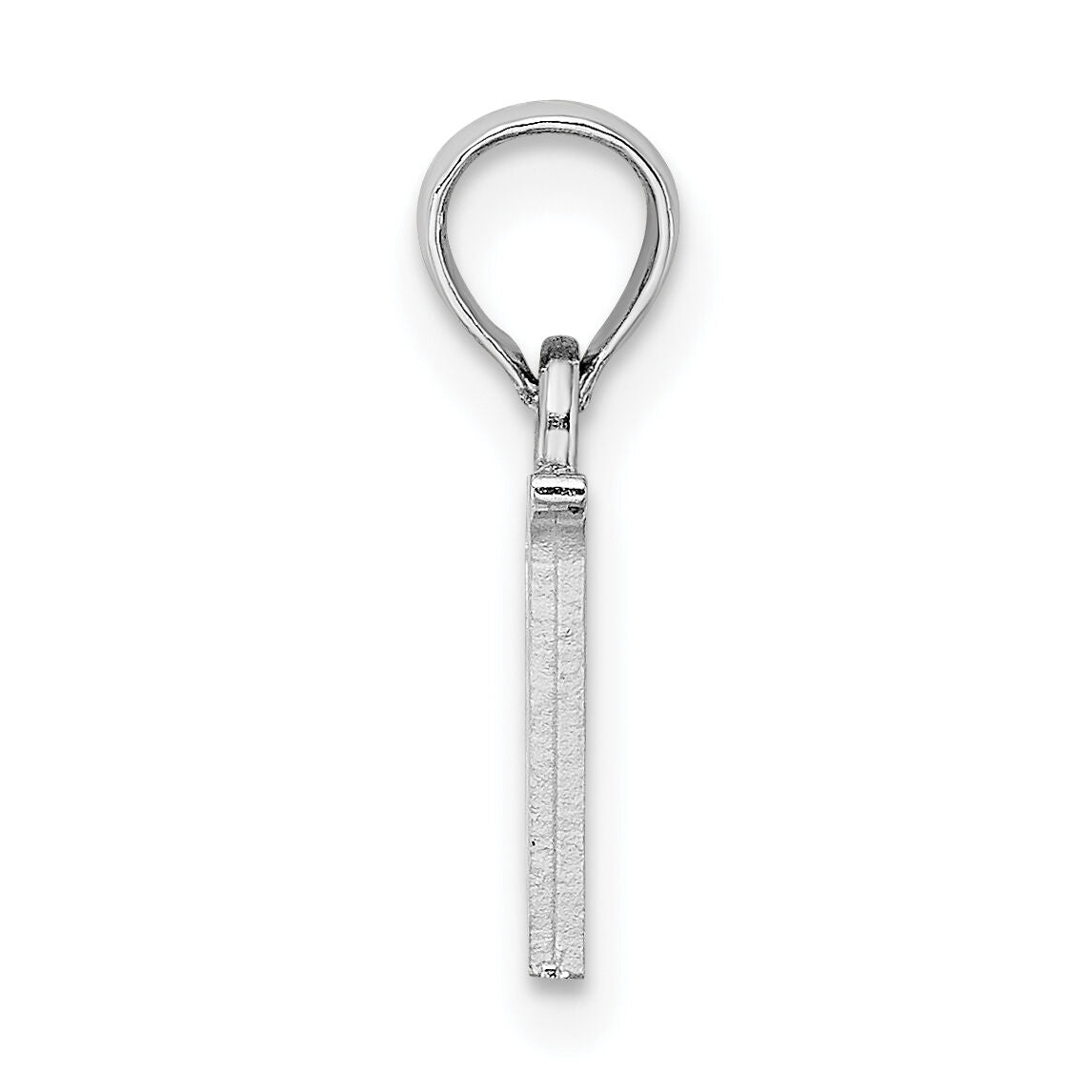 14K White Gold Polished Block Letter V Initial Pendant-K6423WV