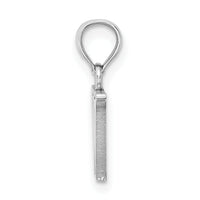 14K White Gold Polished Block Letter W Initial Pendant-K6423WW
