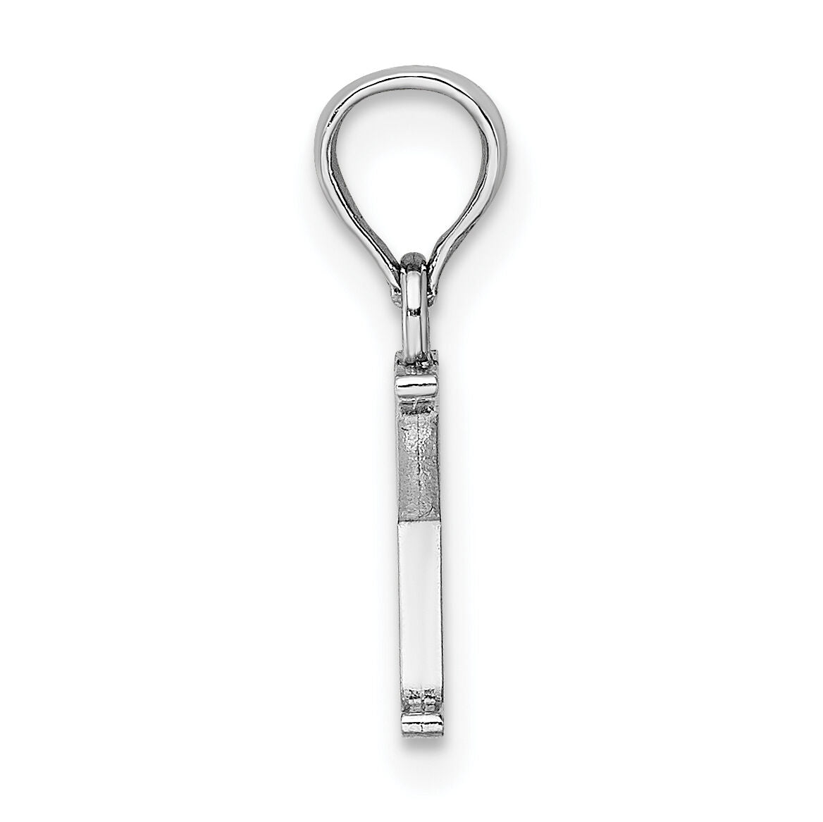14K White Gold Polished Block Letter X Initial Pendant-K6423WX