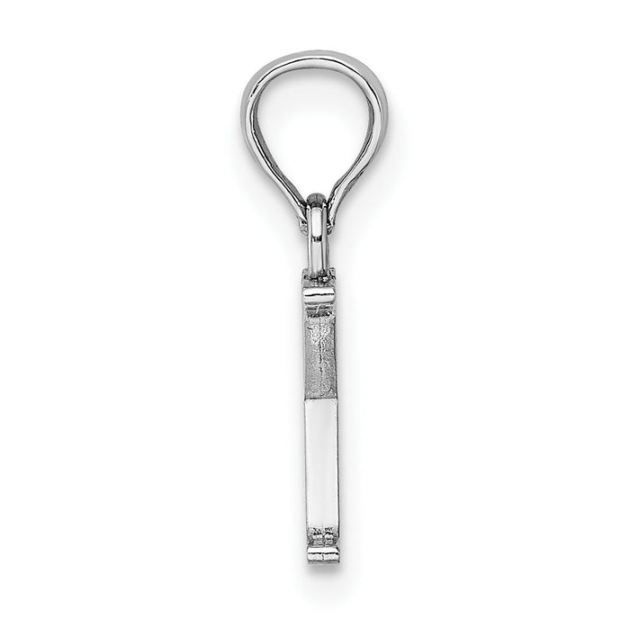 14K White Gold Polished Block Letter X Initial Pendant-K6423WX