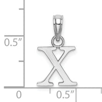 14K White Gold Polished Block Letter X Initial Pendant-K6423WX
