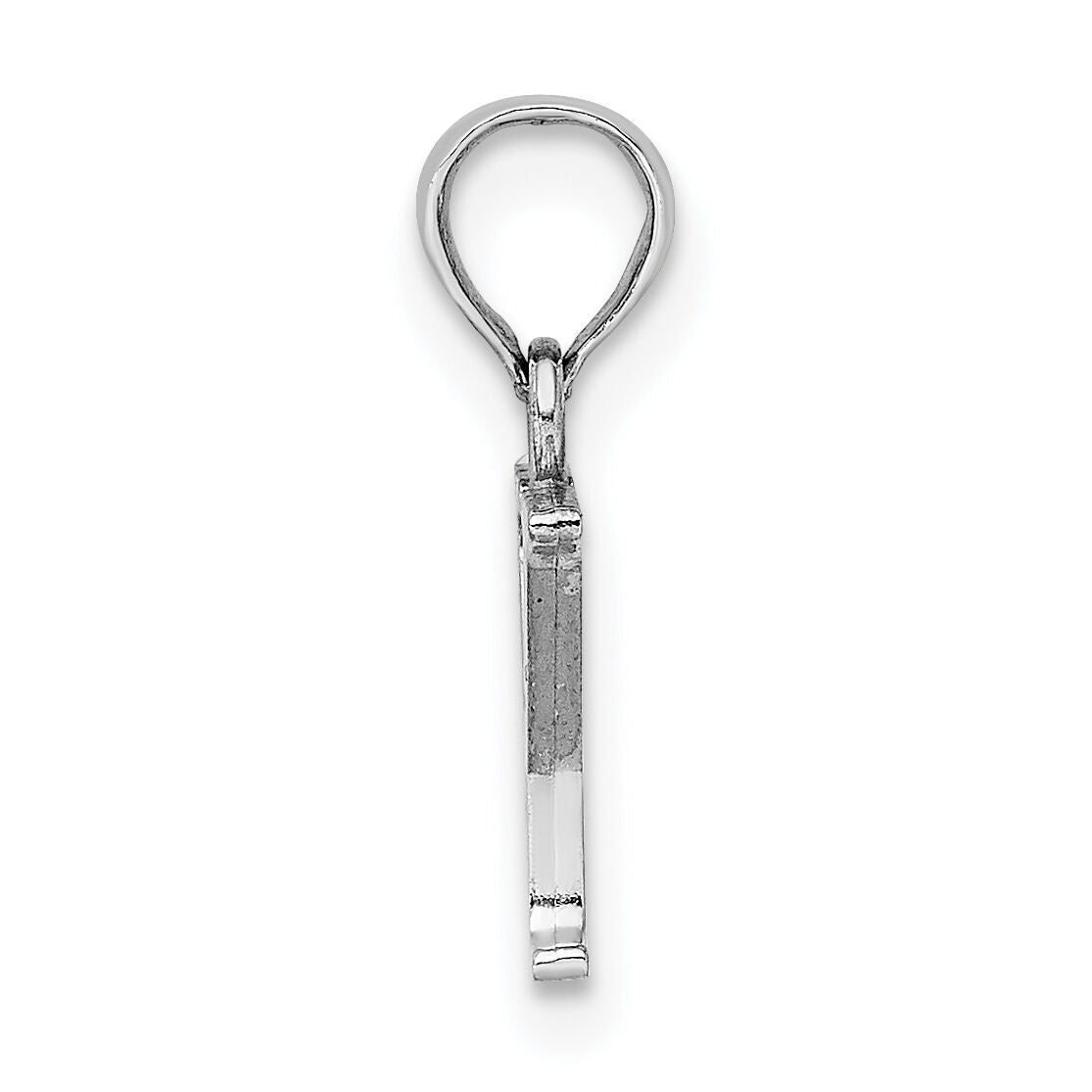 14K White Gold Polished Block Letter Y Initial Pendant-K6423WY