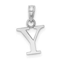 14K White Gold Polished Block Letter Y Initial Pendant-K6423WY